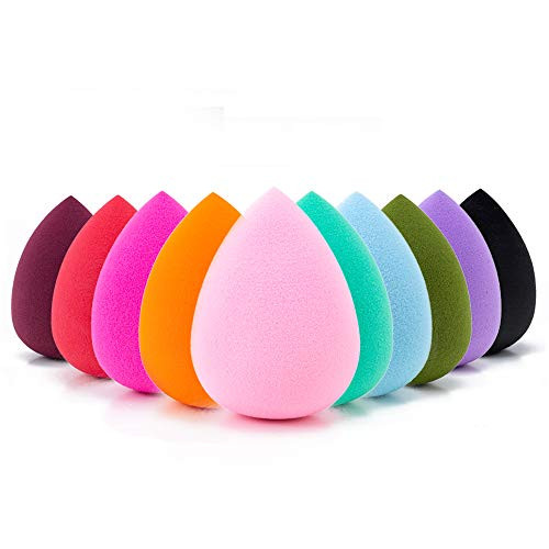 AJOKE 10 Pcs Perfect Makeup Sponge Set Blender Flawless for Liquid Multicolored Beauty Makeup Sponges