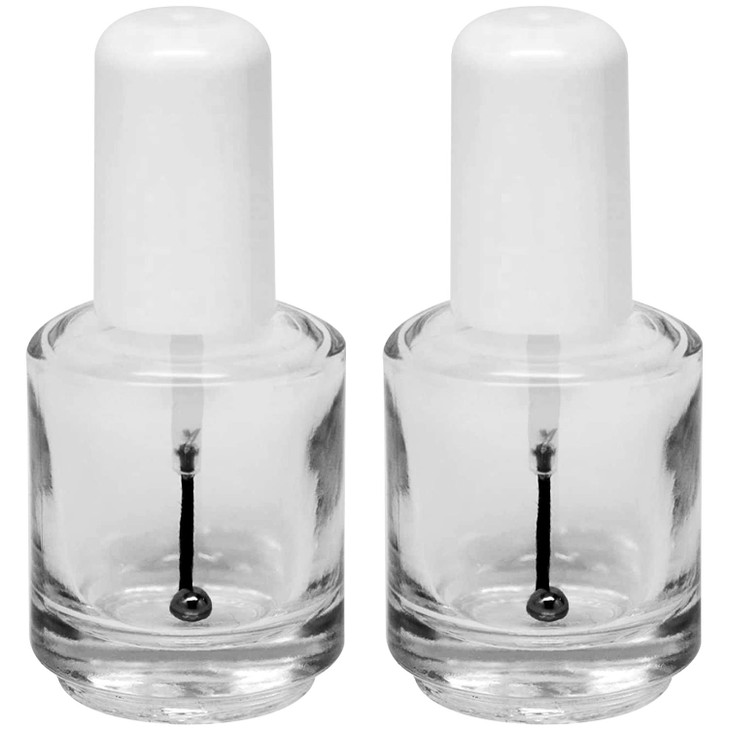 Karlash Premium Empty Polish Bottle Clear Brush Mixing ball White Cap 05 Oz 2 Piece