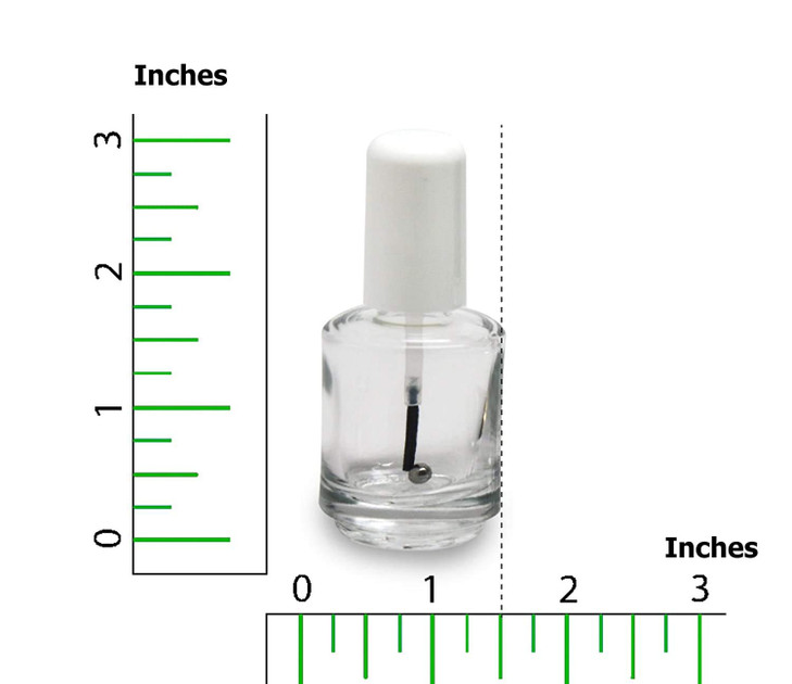 Karlash Premium Empty Polish Bottle Clear Brush Mixing ball White Cap 05 Oz 2 Piece