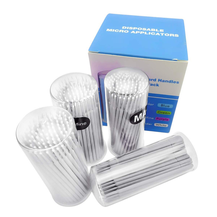 400 PCS Disposable Microbrush Lash Eyelash Micro Brush Mascara Wands Applicator Makeup Tool White