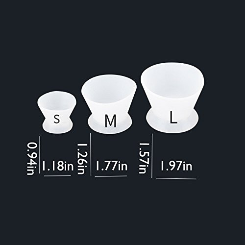 6pcs Dental Lab Flexible Silicone Mixing Cup Selfcuring Silicone Rubber Bowl Dappen Dish 2Large 2Medium 2Small