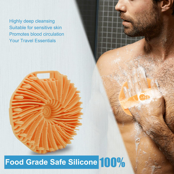 Silicone Body Scrubber, Exfoliating Body Scrubber for use in Shower,Silicone Body Brush for Showering and Anti-Slippery Handles for All Skin Types online at globaldelivered