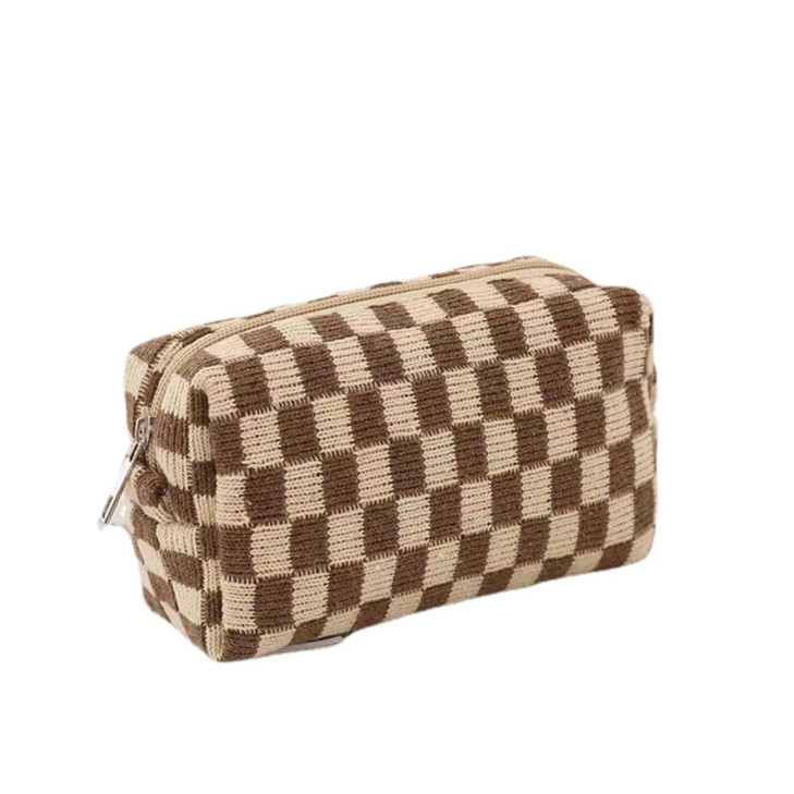 Small Cosmetic Bag Cute Makeup Bag Y2k Accessories Aesthetic Make Up Bag Y2k Purse Cosmetic Bag for Purse Brown