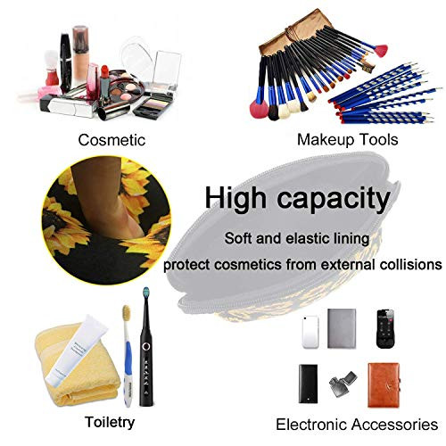 Vlike Makeup Bag Leopard Cosmetic Bag Pouch Waterproof Soft Neoprene Travel bag Zippered Storage Pouch Printing Toiletry