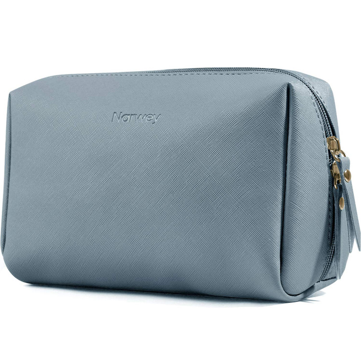 Narwey PU Leather Makeup Bag Travel Cosmetic Bag Toiletry Organizer Make up Bag with Compartments for Women and Girls La