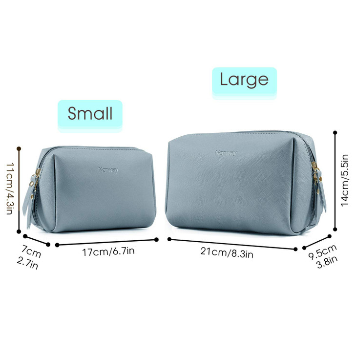 Narwey PU Leather Makeup Bag Travel Cosmetic Bag Toiletry Organizer Make up Bag with Compartments for Women and Girls La