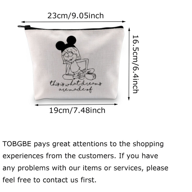 TOBGB Lizzie Cartoon Inspired Makeup Bag This Is What Dreams Are Made Of Lizzie Fan Gift TV Show Merchandise What Dreams