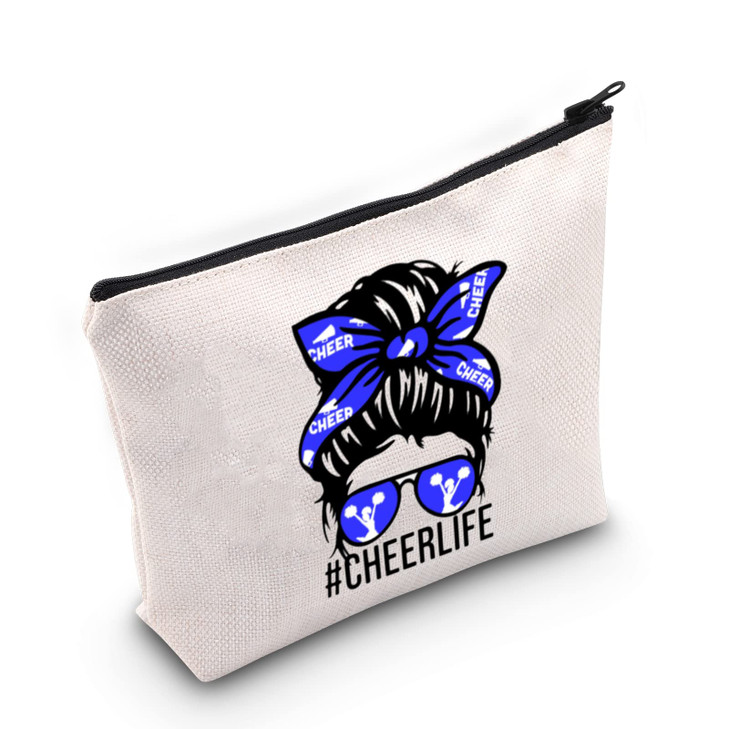 TOBGB Cheer Life Makeup Bag Cheerleader Gift Cheer Cosmetic Bag Cheerleading Gift Coach Gift Cheer Mom Gift Cheer Life B