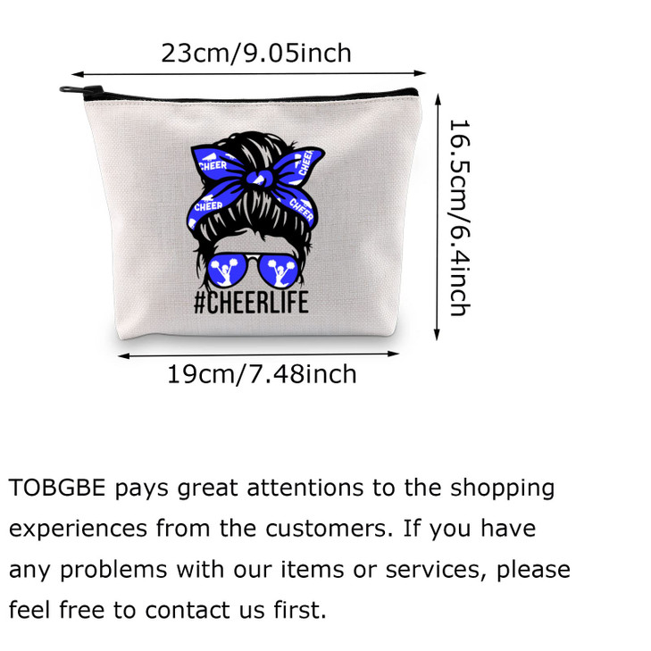 TOBGB Cheer Life Makeup Bag Cheerleader Gift Cheer Cosmetic Bag Cheerleading Gift Coach Gift Cheer Mom Gift Cheer Life B
