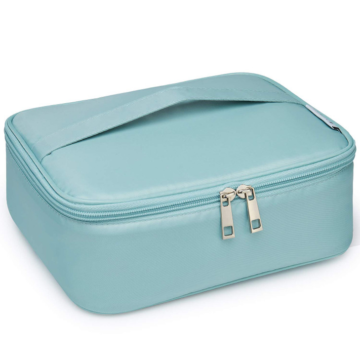 Narwey Travel Makeup Bag with Brush CompartmentsPortable Cosmetic BagMake up Bag Makeup Organizer Case with Brush Storag