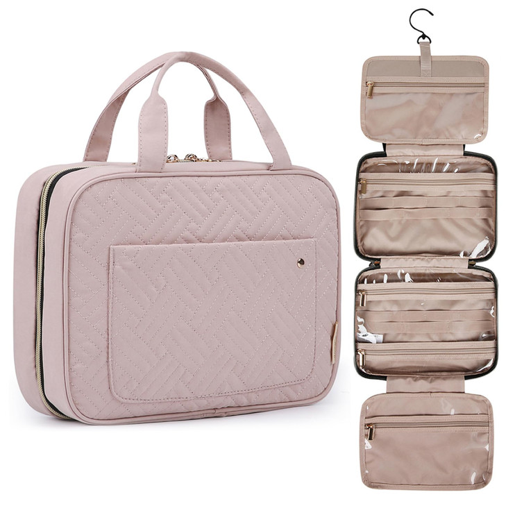 BAGSMART Toiletry Bag Travel Bag with Hanging Hook Waterresistant Makeup Cosmetic Bag Travel Organizer for Accessories S