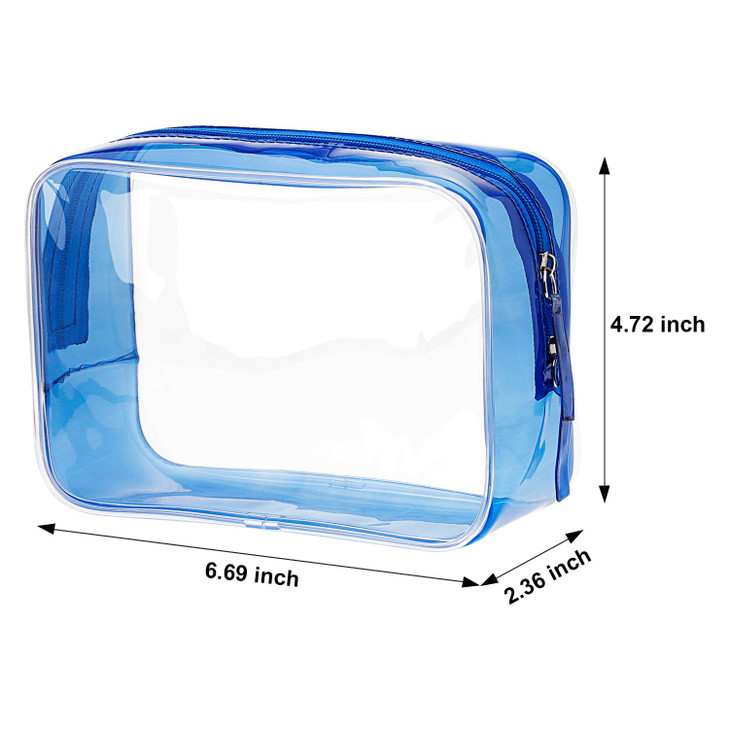 Pangda 5 Pack Clear Toiletry Bags PVC Transparent Zipper Pouches with Zipper 9 x 63 x 295 in Waterproof Travel Organizer