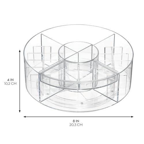 iDesign The Sarah Tanno Collection Lazy Susan Spinning Cosmetic Organizer Clear 77 x 77