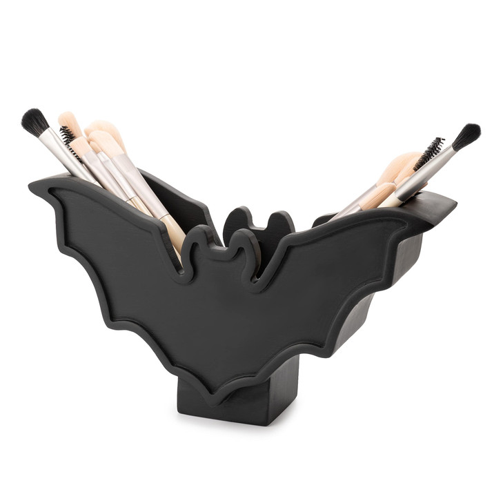 GUTE Bat Makeup Brush Holder 7 L x 5 H Vanity Desk Office Organizer Pen Brush Holder Goth Decor