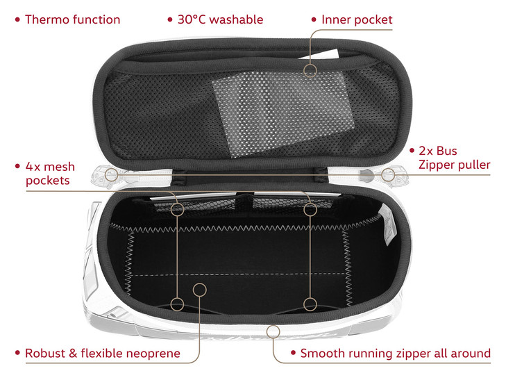 BRISA VW Collection Volkswagen Neoprene Universal Makeup Cosmetics Toiletry Travel Pharmacy Bag in T1 Bus Design PeaceGr