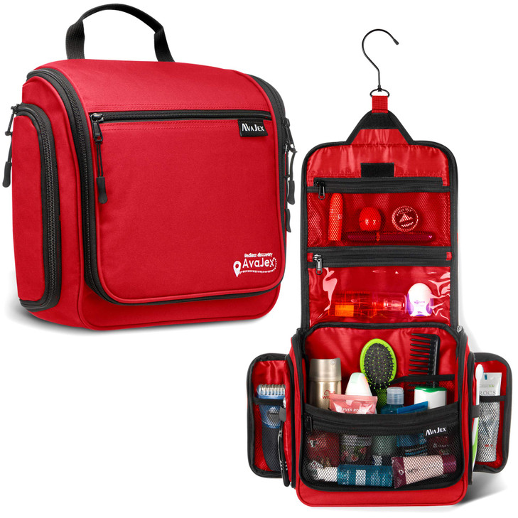 Travel Toiletry Bag for Men and Women Large Hanging Toiletry Organizer Waterproof Hygiene Bag with Metal XXL Swivel Hook