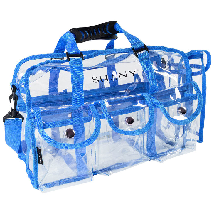 SHANY Cosmetics Shany clear pvc makeup bag large professional makeup artist rectangular tote with shoulder strap and 5 e