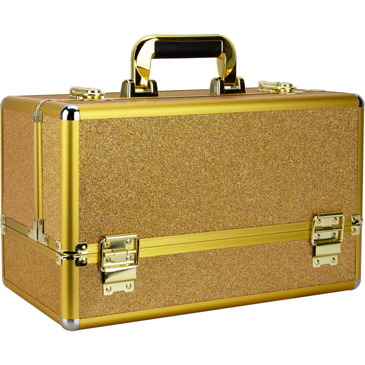 Ver Beauty Rucella Makeup Case Professional Nail Travel Organizer Box Gold Krystal