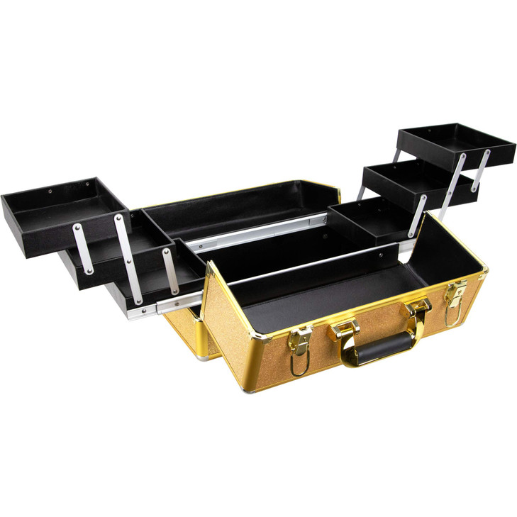 Ver Beauty Rucella Makeup Case Professional Nail Travel Organizer Box Gold Krystal