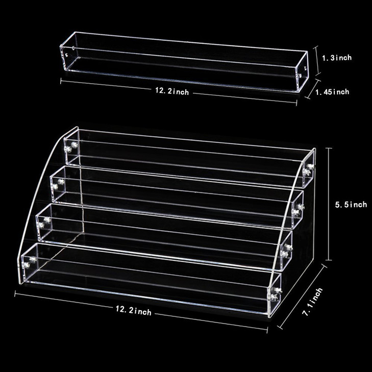 4 Tiers Makeup Holder Tiered Acrylic Organizer for Lipstick Nail Polishes Eye Shadow Toy Collection Dresser Reagent Cont