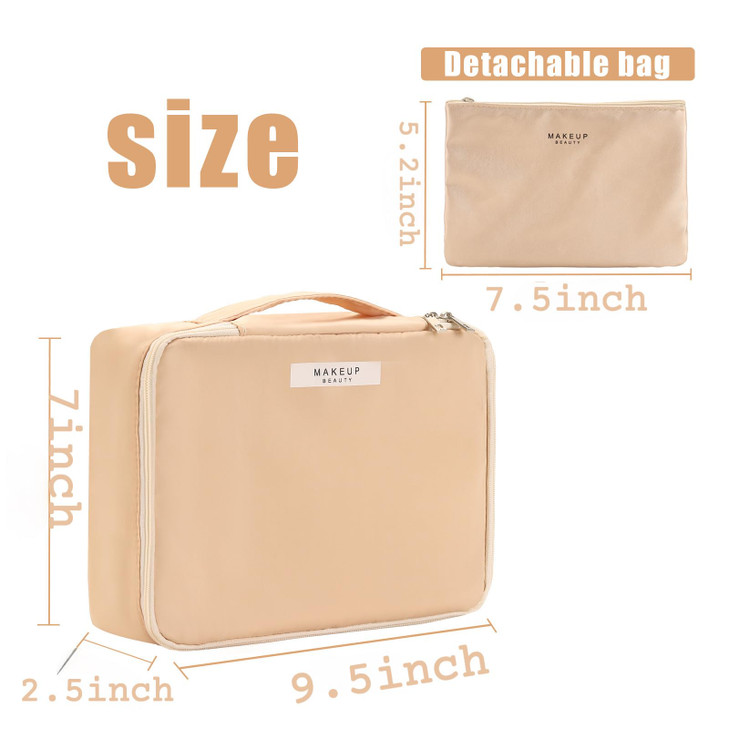 Queboom Travel Makeup Bag Cosmetic Bag Makeup Bag Toiletry bag for women and men Black