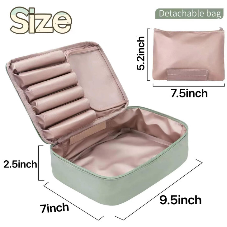 Queboom Travel Makeup Bag Cosmetic Bag Makeup Bag Toiletry bag for women and men Green