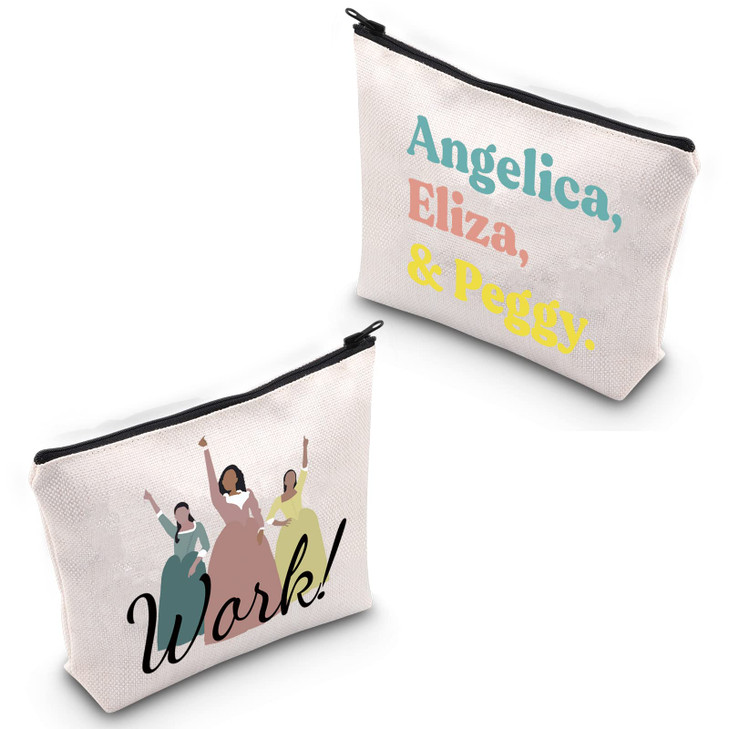 WCGXKO Musical Inspired Zipper Pouch Angelica Eliza Peggy Handbag For Theatre Lover Angelica Eliza Peggy