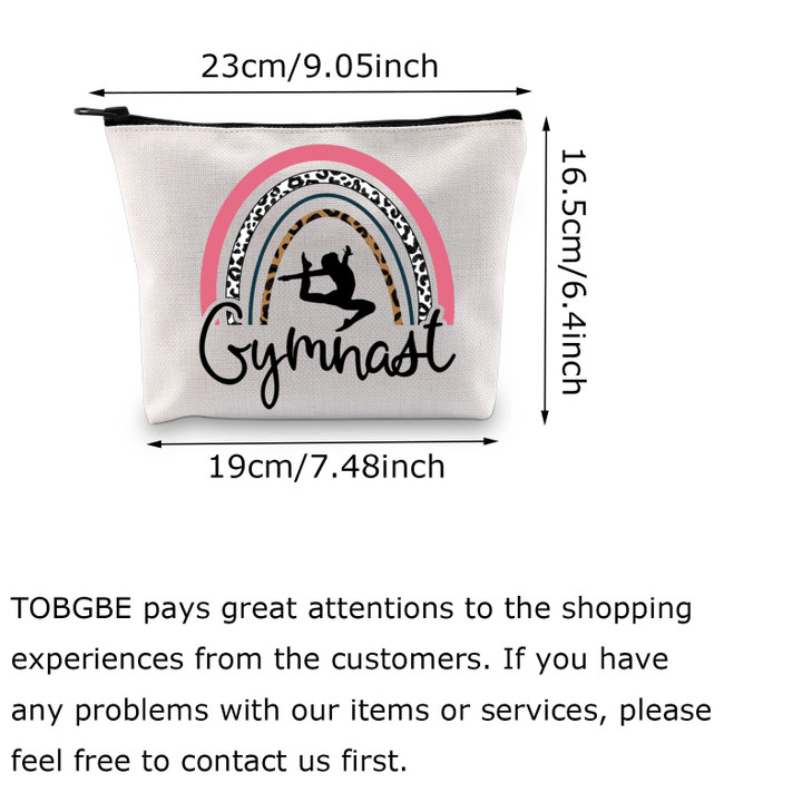 TOBGBE TOBGB Gymnast Gift Gymnasts Makeup Bag Gymnastics Coach Gift Gymnastics Team Gift Gymnastics Lovers Gift Gymnast
