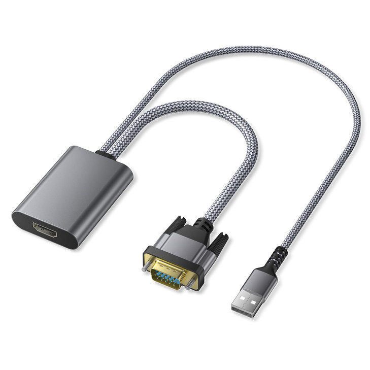 Elebase VGA to HDMI Adapter,1080P VGA Source to HDMI Display Cable Converter with Audio,VGA Male to HDMI Female Dongle Connector for VGA Computer/Lap