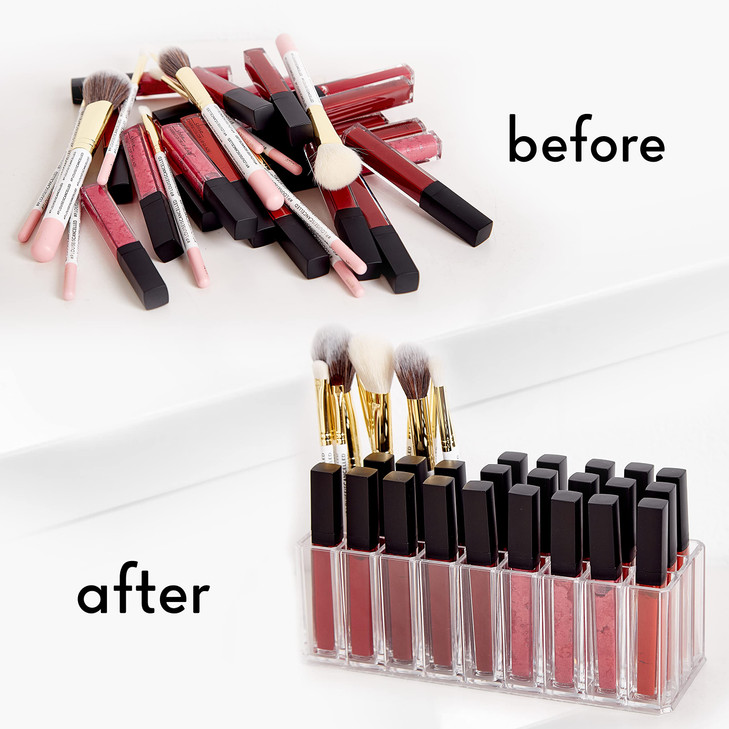 FAJ Eyeshadow Palette Lipgloss Organizers Acrylic Makeup Holder for Vanity Drawer Storage Cosmetics Pallets Countertop C