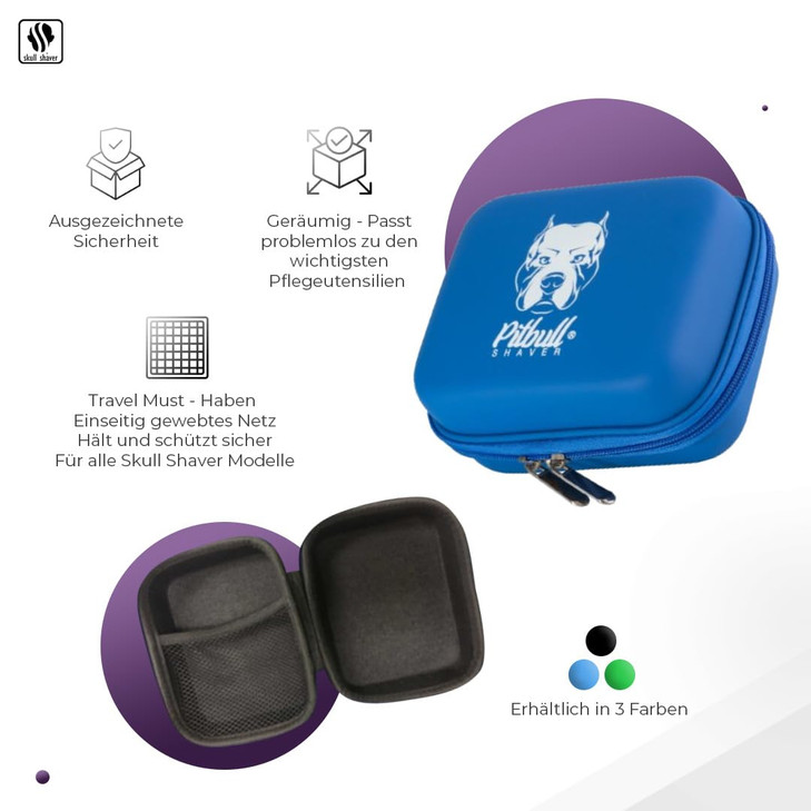 Skull Shaver Pitbull Travel Case Protects Pitbull Series Electric Shavers Accessories Blue Without Flex Cushion Blue L W
