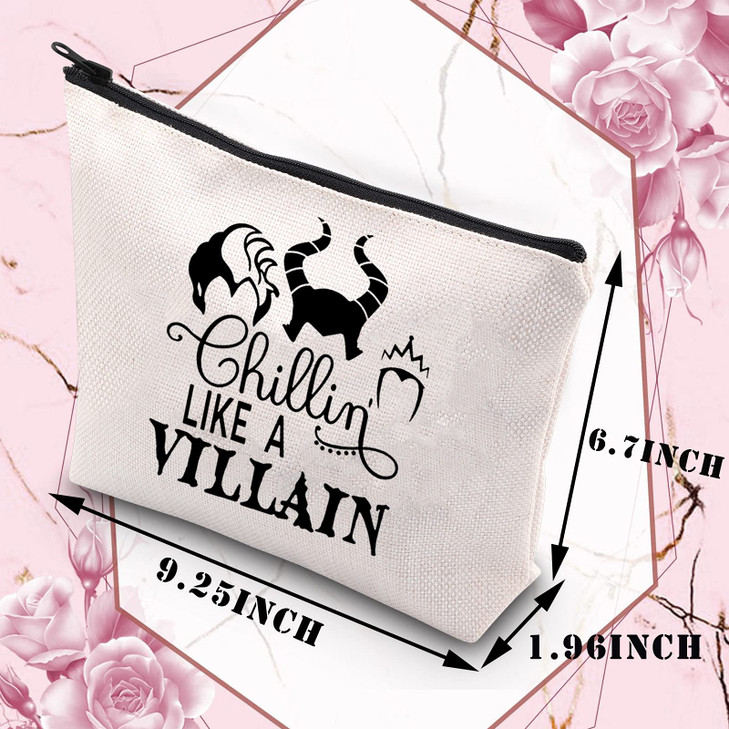 BDPWSS Evil Females Gift Villain Lover Makeup bag Chillin Like a Villain Gift Evil Group Gift Bad Witches Cosmetic Bag