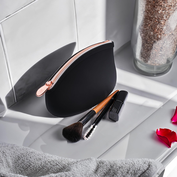 Small Makeup Bag by Pudinbag The Premium Silicone Purse Bag Vegan Hygenic Ecofriendly Water and Heat Resistant Black
