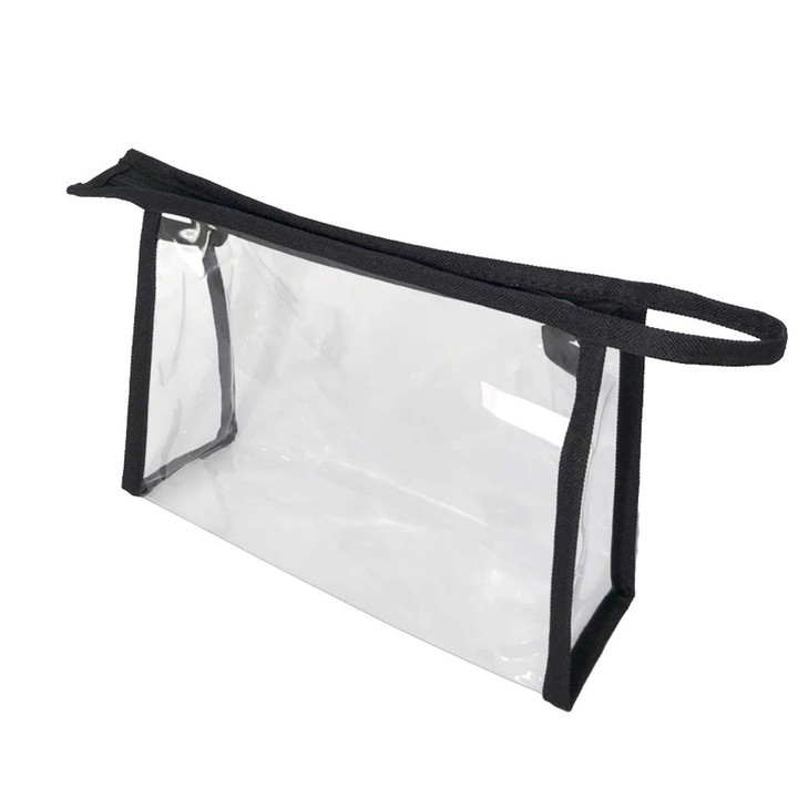BuyAgain Clear Makeup Bag Multipurpose Transparent Waterproof Toiletry Bag with Zipper Travel Pouch Black
