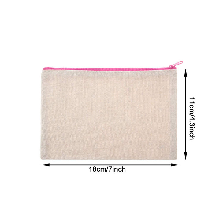 Gejoy 12 Pieces Multipurpose Canvas Cosmetic Bag Makeup Pouches with Zipper Canvas Bag Blank Makeup Bag Pouch Travel Toi