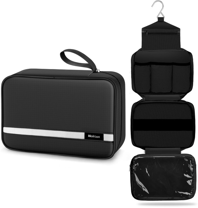 Maliton Toiletry Bag for Men Women Travel Toiletry Bag Hanging Toiletry Bag Hygiene Organizer with 4 Compartments Waterp