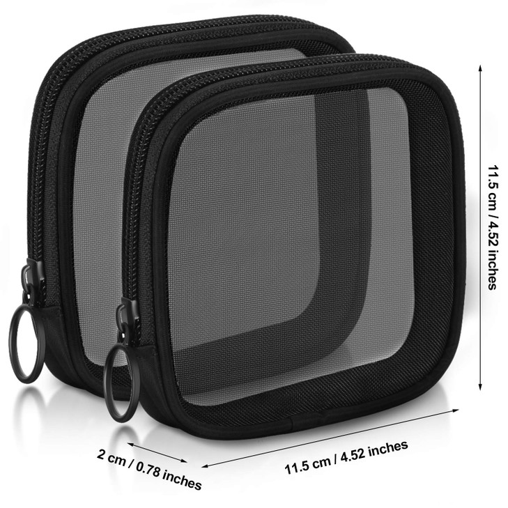 Weewooday 4 Pcs Mesh Makeup Bag Mesh Cosmetic Bag Travel Toiletry Pouch with Zipper Mini Makeup Cosmetic Purse for Daily
