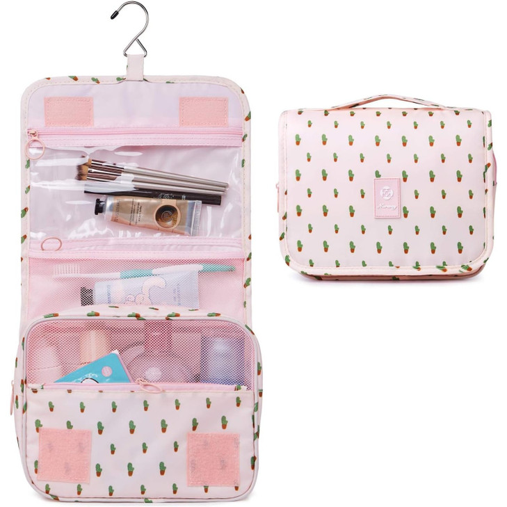Narwey Small Hanging Travel Toiletry Bag for Kids Girls Women Travel Bag for Toiletries Makeup Bag Organizer Make Up Bag