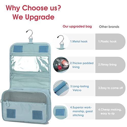 Narwey Small Hanging Travel Toiletry Bag for Women Travel Bag for Toiletries Makeup Bag Organizer Make Up Bags Cosmetic