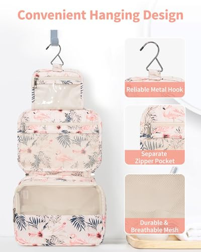 Narwey Small Hanging Travel Toiletry Bag for Women Travel Bag for Toiletries Makeup Bag Organizer Cosmetic Bags Make Up