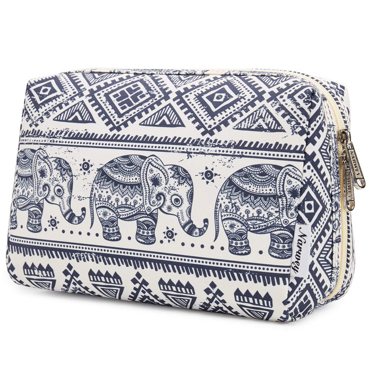 Narwey Cute Makeup Bag Travel Cosmetic Bag Organizer Toiletry Bag Make Up Bags with Compartments for Women Girls Large E