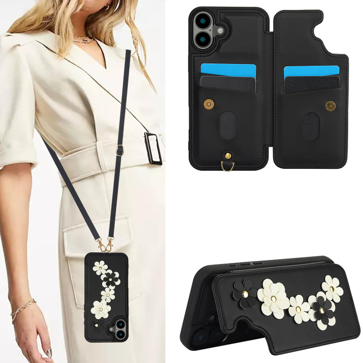 MRRSIWEI for iPhone 16 Pro Max/Apple 16 Pro Max Crossbody Wallet Case with Card Holder, Lanyard Wrist Strap PU Leather Case with Magnetic Clasp Purse online at globaldelivered