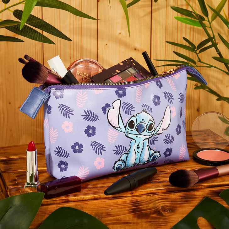 Disney Stitch Valentines Gifts for Women Makeup Bag for Girls Teens Cute Travel Toiletry Bag for Beauty Accessories Zipp