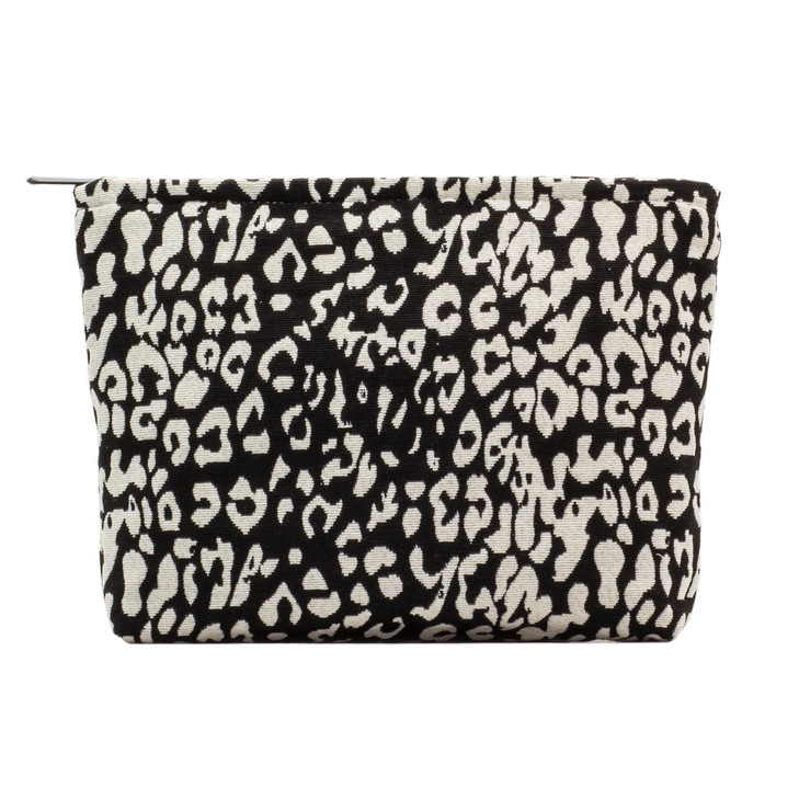 Makeup Bags for Purse Zipper Cosmetic Pouch Large Travel Canvas Make Up Organizer Tool Pouch for Women and GirlsLeopard