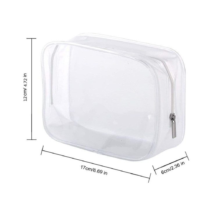5 Pack Clear Plastic Zippered Toiletry Carry Pouch TSA Approved Toiletry Bag Portable Cosmetic Makeup Bag for Vacation B