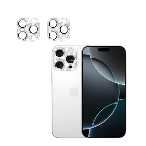 LNtech [2 Pack] 2 in 1 Bling Crystal Camera Lens Protector Glitter Diamond Metal Lens Cover +Glass Screen Full Protector Compatible with iPhone 16 Pr online at globaldelivered
