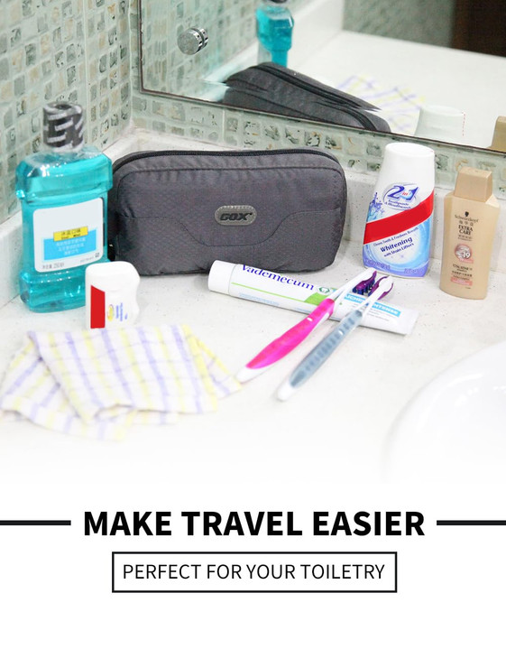 GOX Travel Toiletry Bag for Men Small Toiletry Pouch Orange Dopp Kit Mens Nylon Shave Bag Boys Hanging Toiletry Travel B