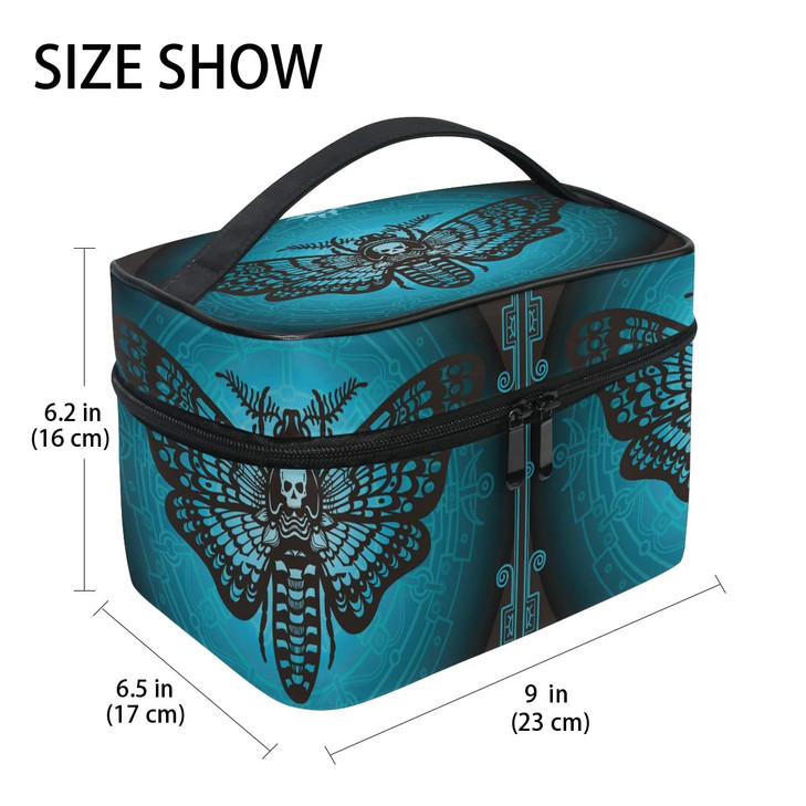 Makeup Bag Skull Butterfly Travel Makeup Organizer Bag Cosmetic Cases Toiletry Bags for Girl Women Ladies