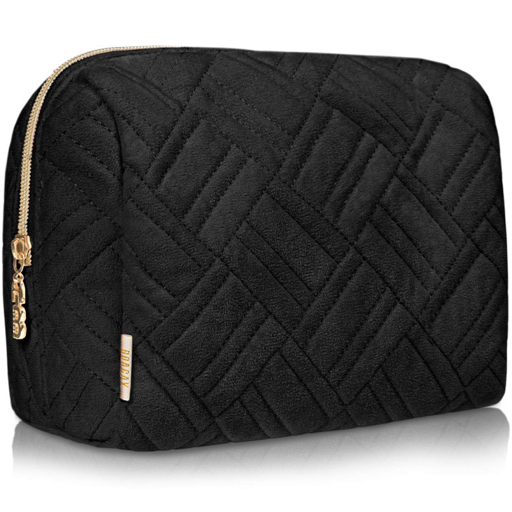 BOACAY Large Makeup Bag Travel Cosmetic Pouch for Women Zipper Toiletry Organizer for Purse Kit Case for Accessories Bru