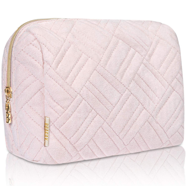 BOACAY Large Makeup Bag Travel Cosmetic Pouch for Women Zipper Toiletry Organizer for Purse Kit Case for Accessories Bru